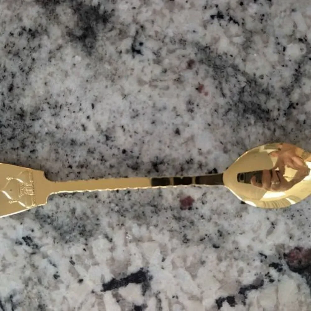 Vintage Saint Petersburg Leningrad Bridge Gold Plated Collectible Spoon